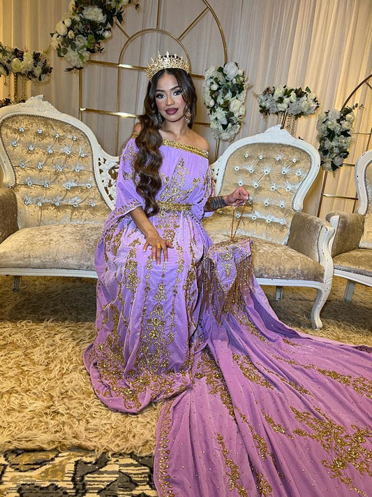 Alam Lilac Velvet Somali Bridal Dirac
