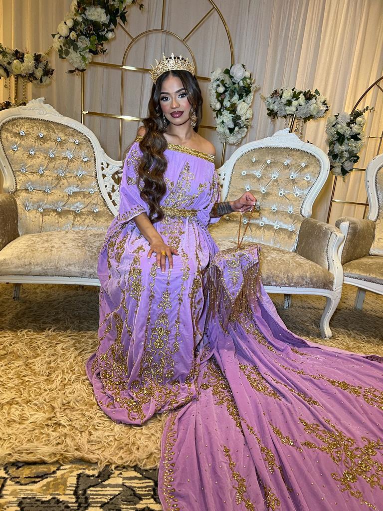 Ahlam Lilac Velvet Somali Bridal Dirac