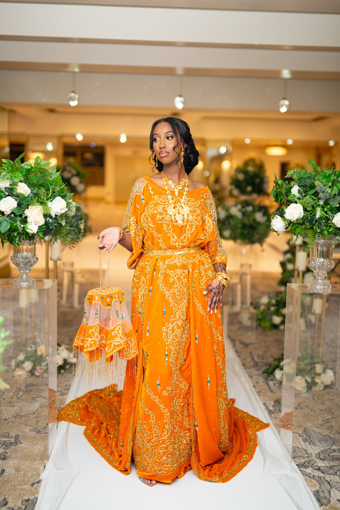 EULE Orange Velvet Somali Bridal Dirac