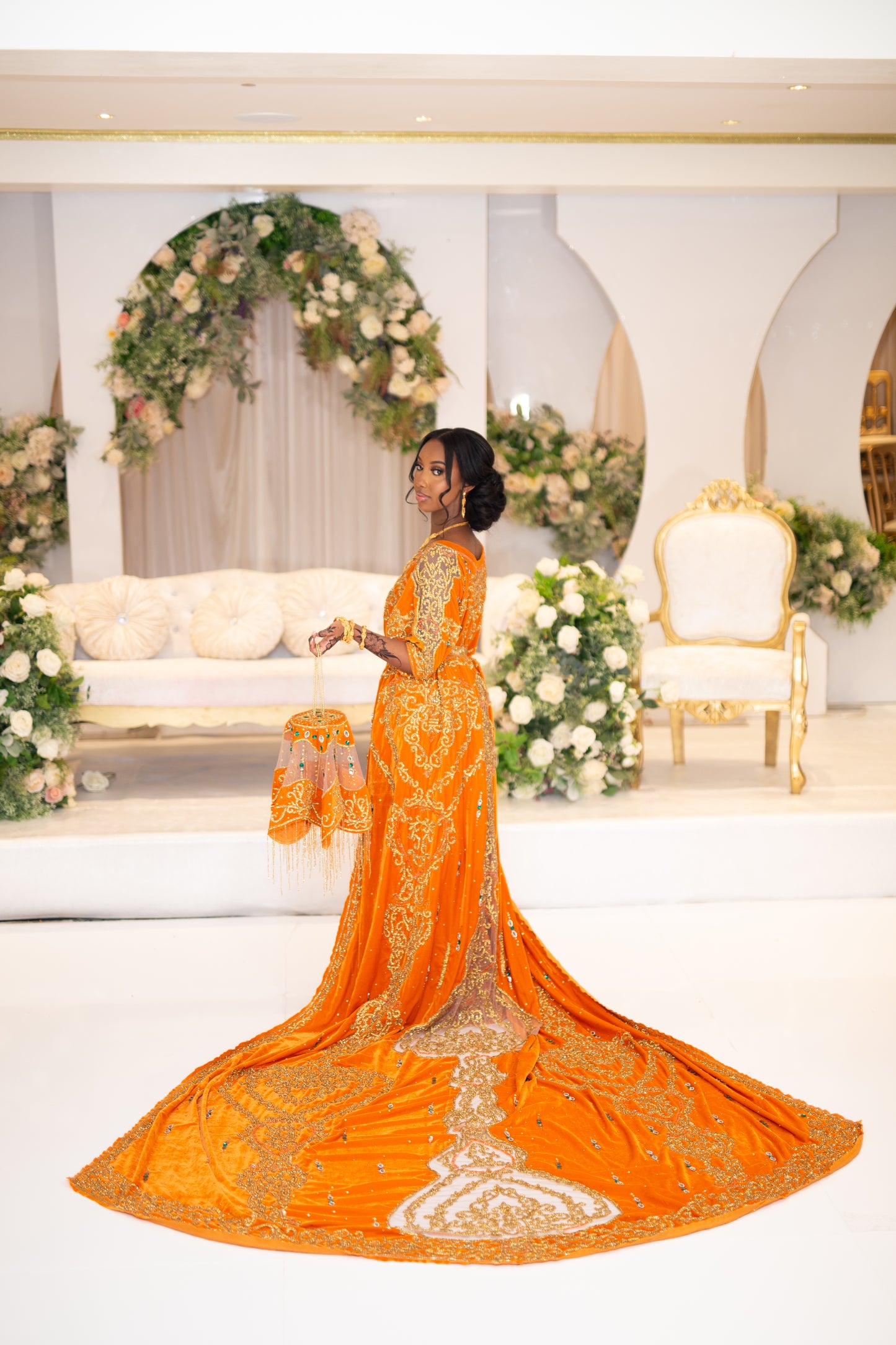 EULE Orange Velvet Somali Bridal Dirac