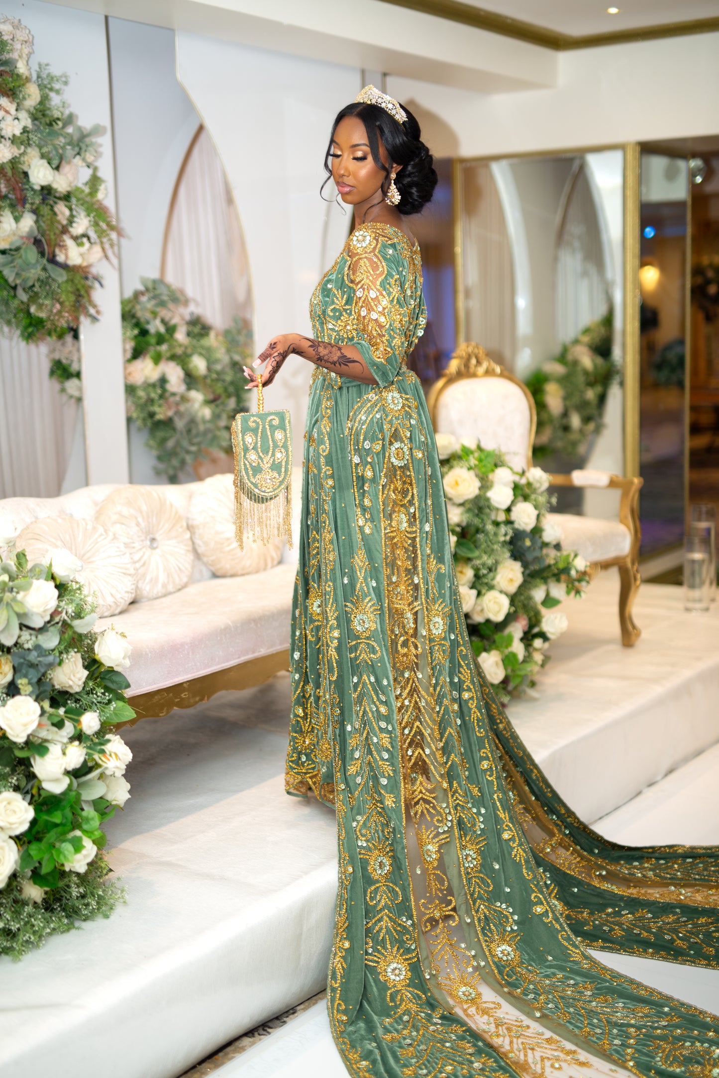 PAPILLON TEAL SOMALI BRIDAL DIRAC