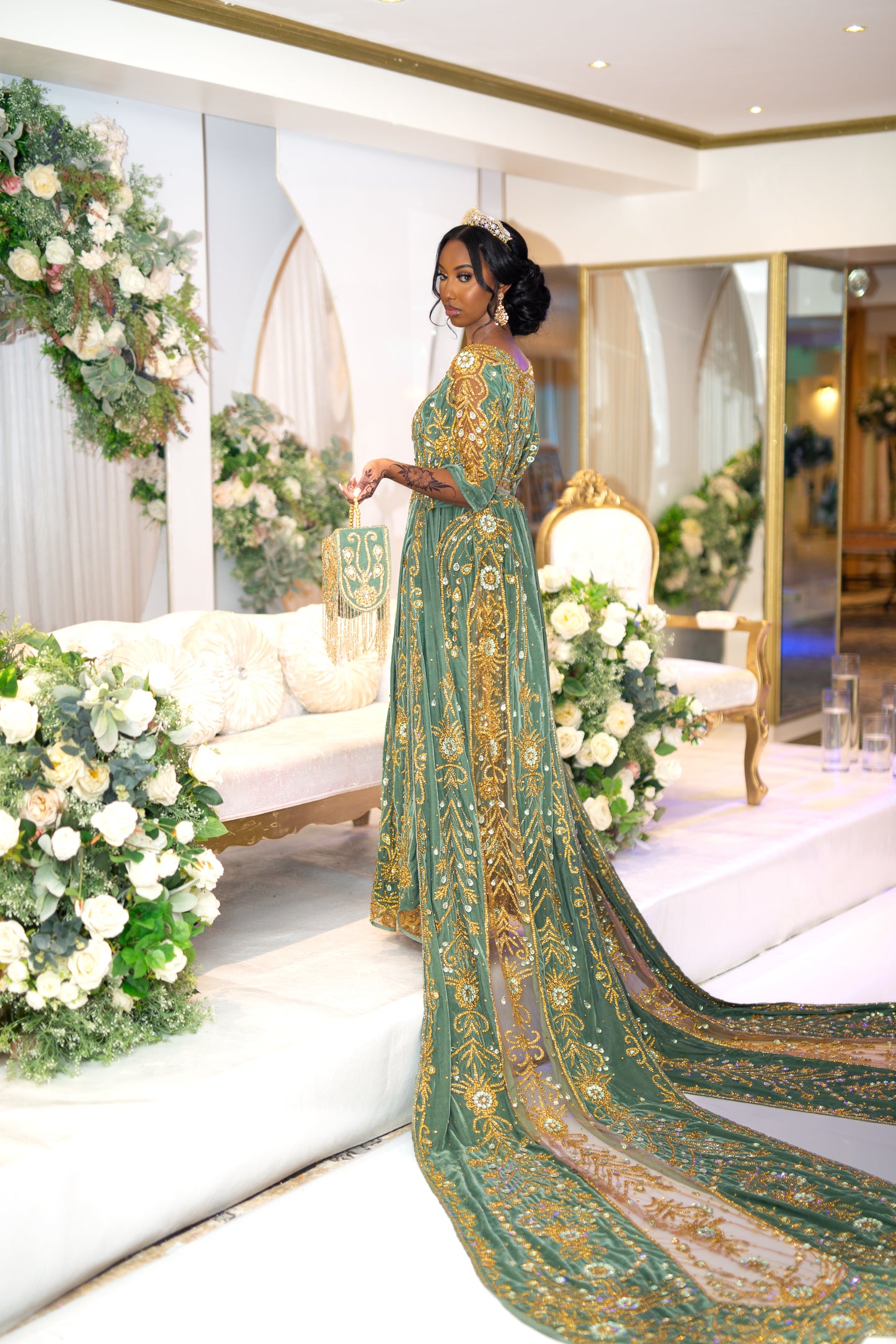 PAPILLON TEAL SOMALI BRIDAL DIRAC