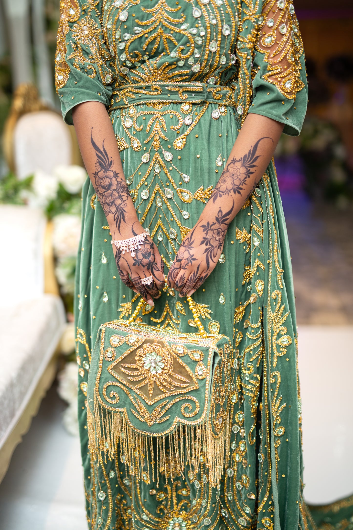 PAPILLON TEAL SOMALI BRIDAL DIRAC