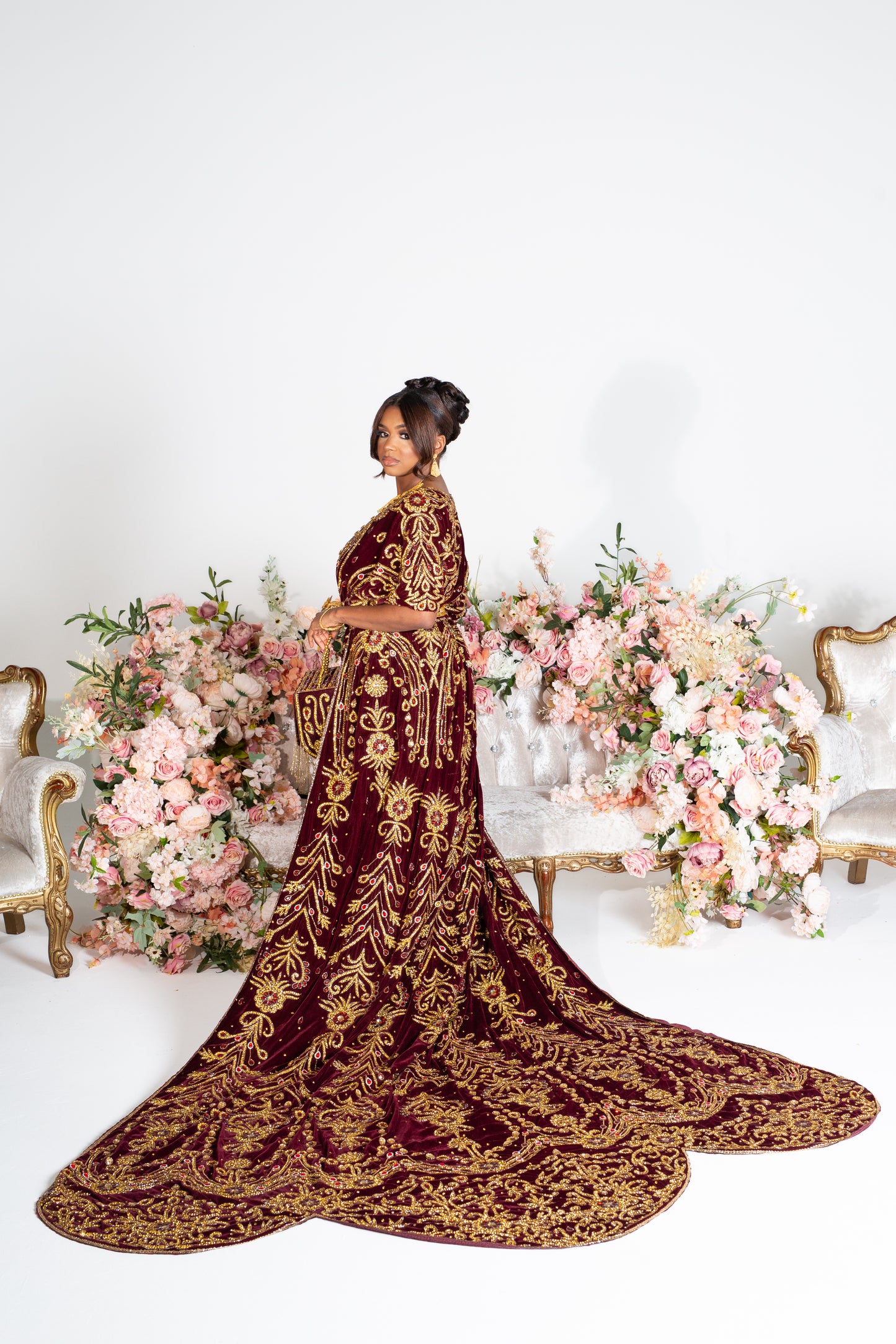 TOUCAN MAROON SOMALI BRIDAL DIRAC SET