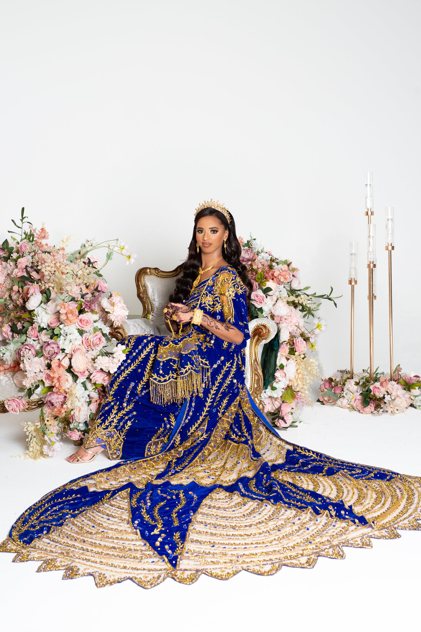 QUETZAL ROYAL BLUE  SOMALI BRIDAL DIRAC SET