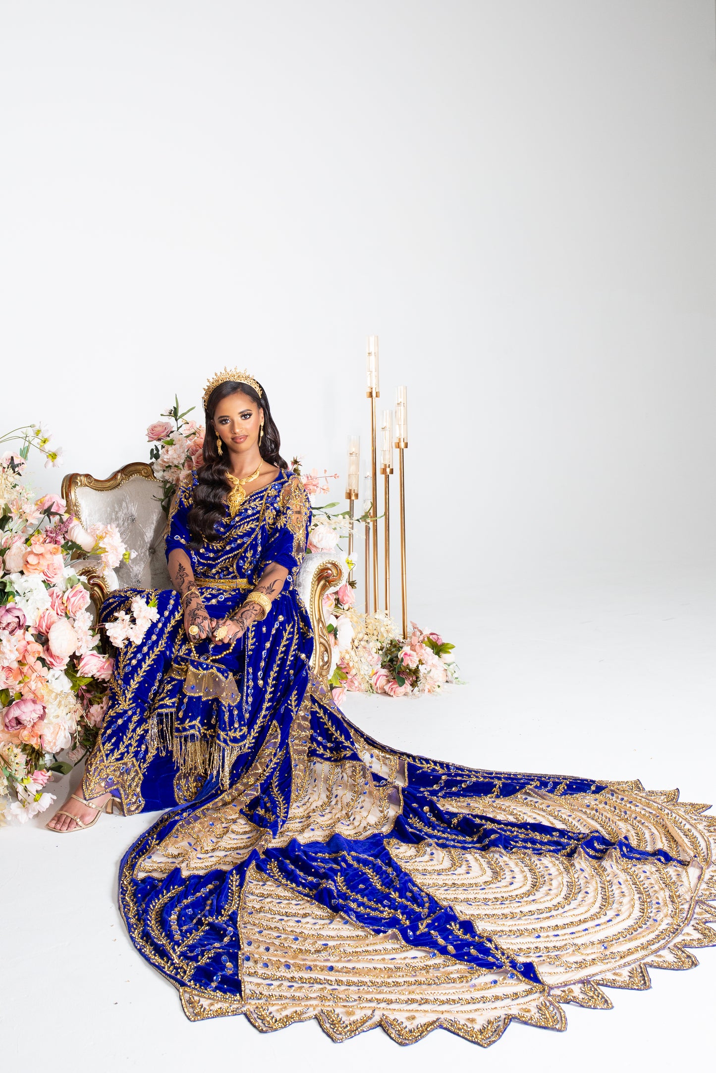 QUETZAL ROYAL BLUE  SOMALI BRIDAL DIRAC SET