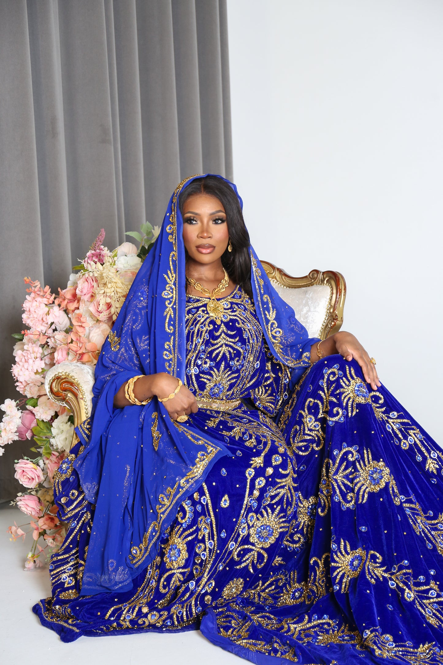 TOUCAN ROYAL BLUE SOMALI BRIDAL DIRAC SET