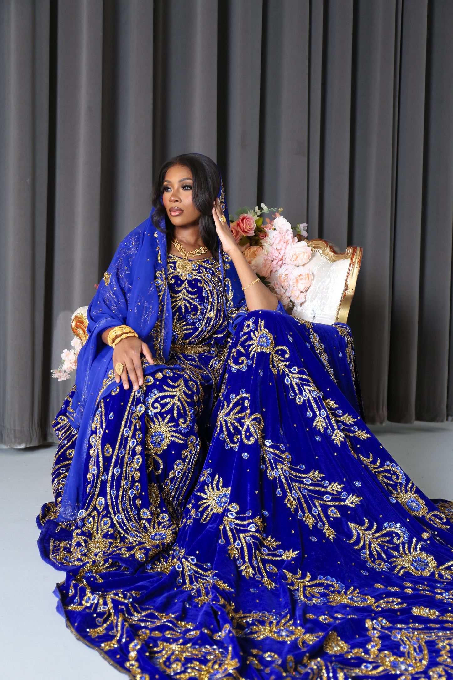 TOUCAN ROYAL BLUE SOMALI BRIDAL DIRAC SET