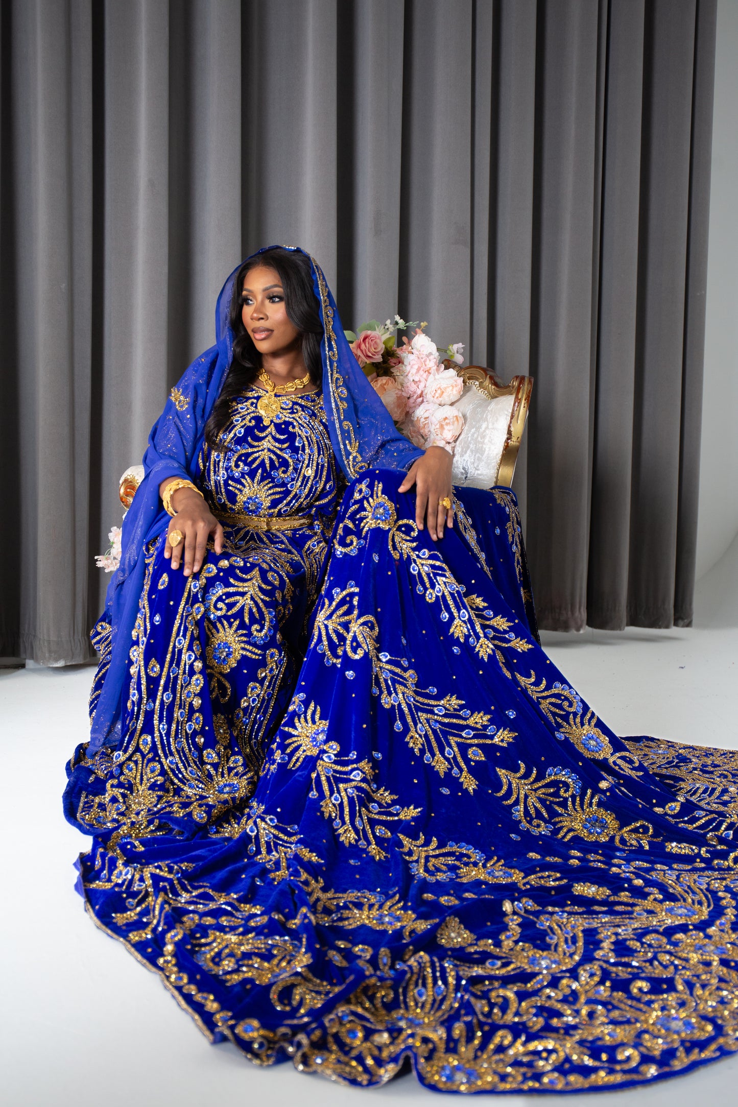 TOUCAN ROYAL BLUE SOMALI BRIDAL DIRAC SET