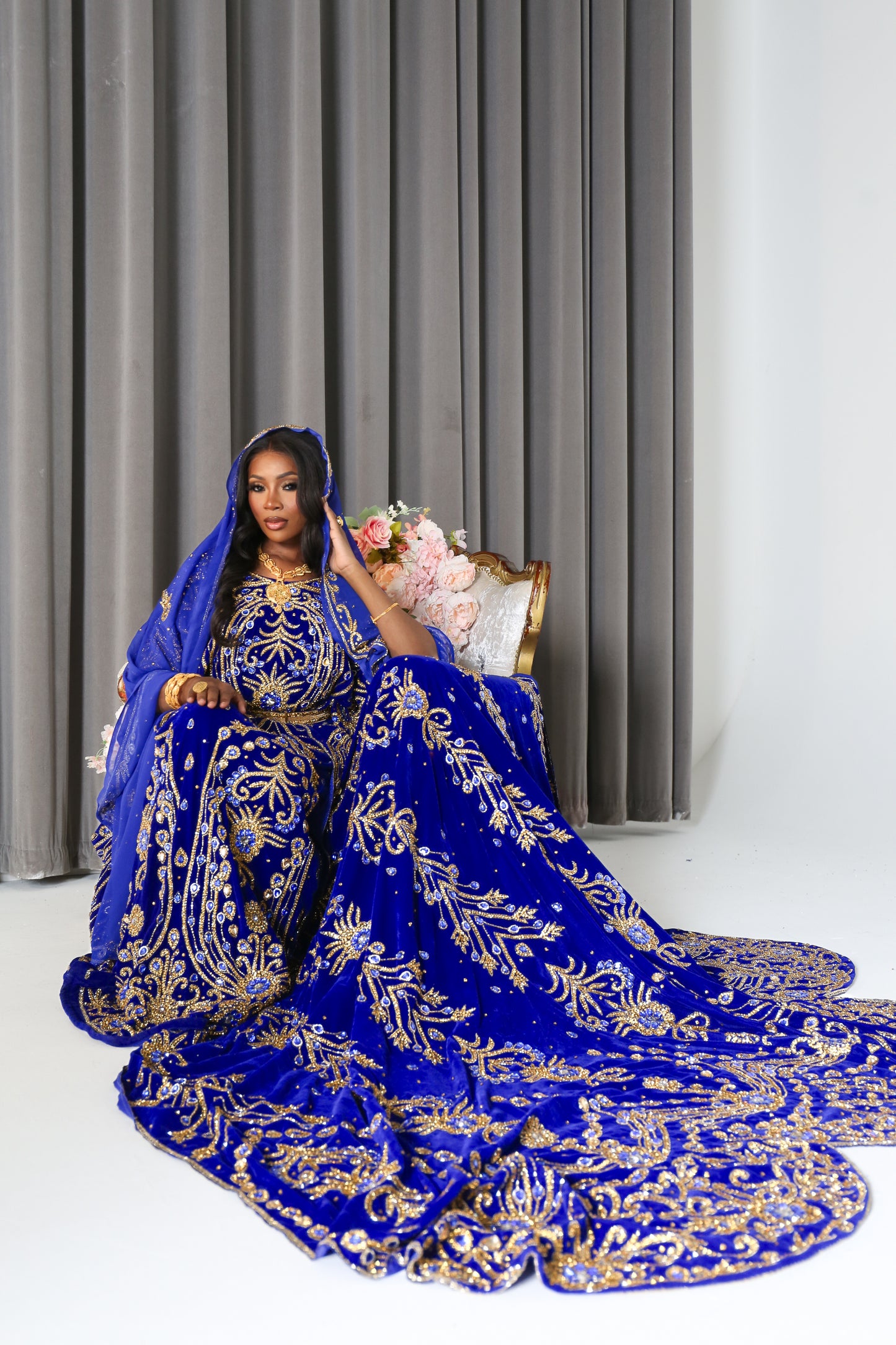 TOUCAN ROYAL BLUE SOMALI BRIDAL DIRAC SET