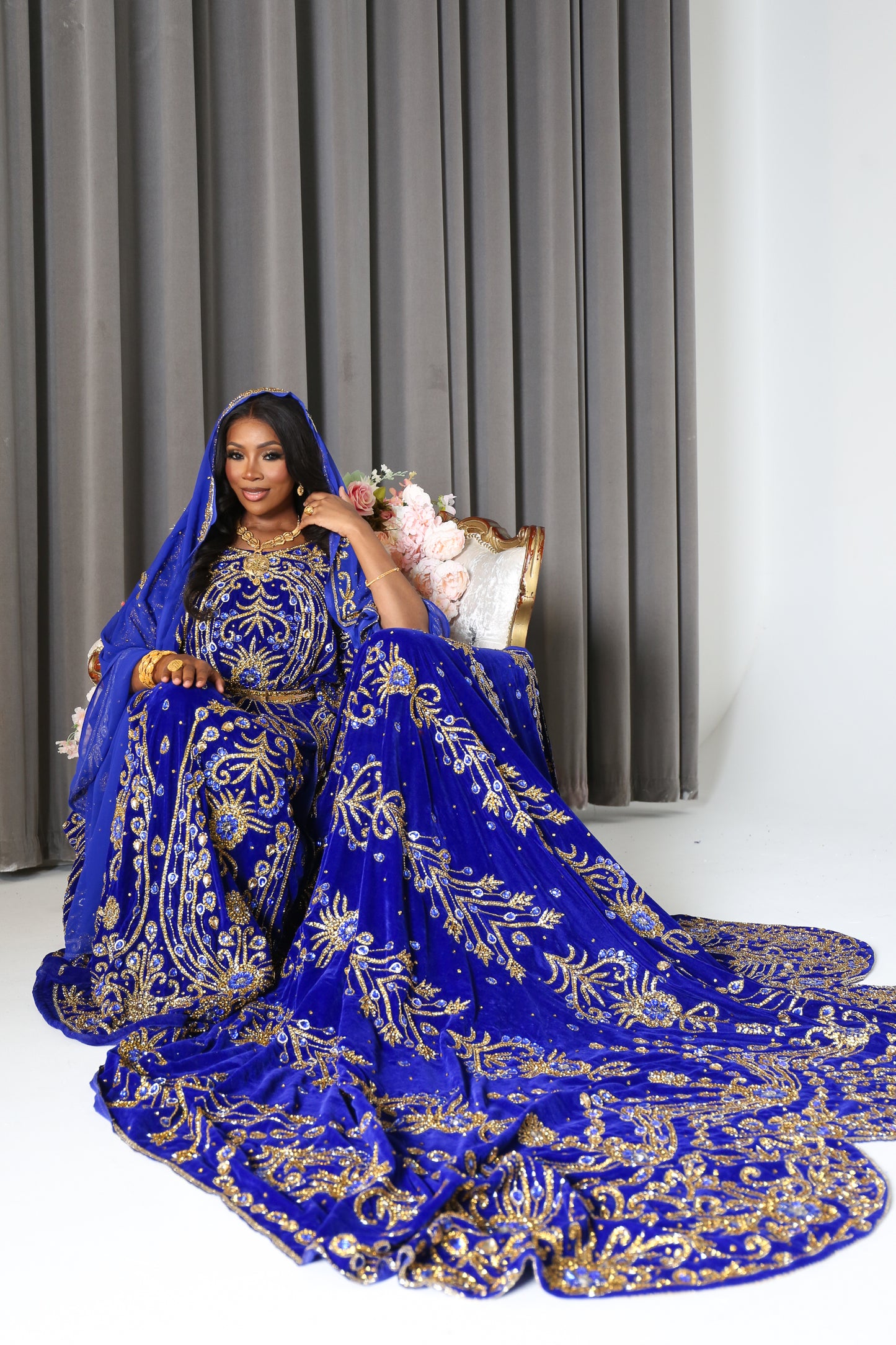 TOUCAN ROYAL BLUE SOMALI BRIDAL DIRAC SET