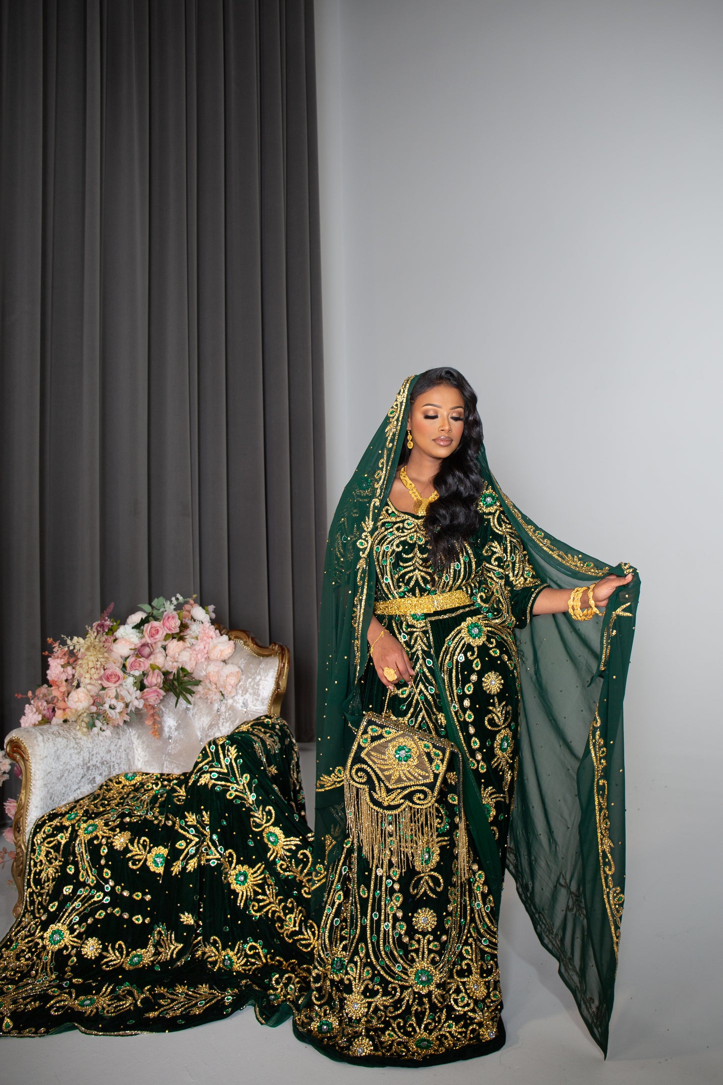 TOUCAN GREEN SOMALI BRIDAL DIRAC SET