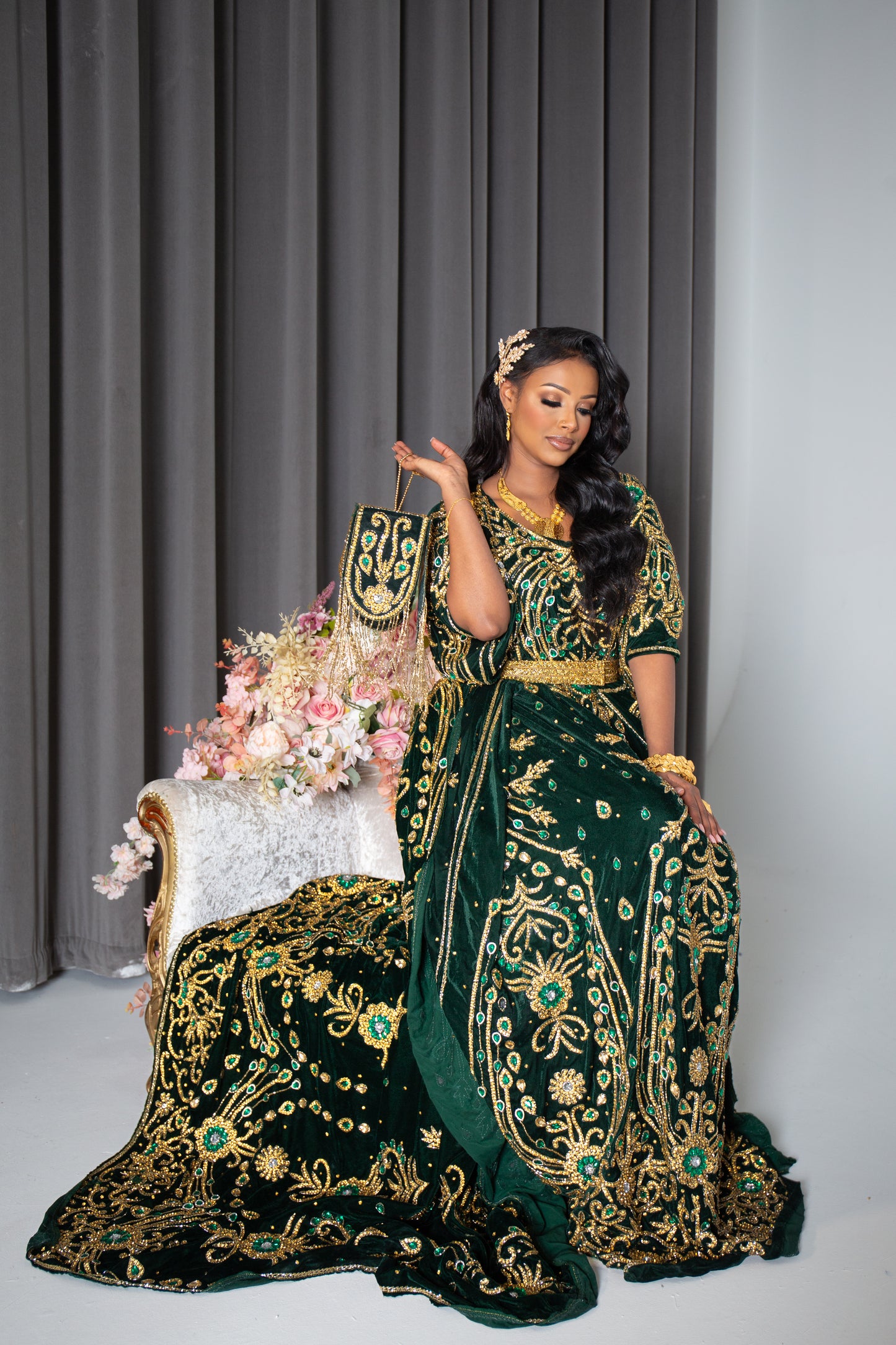 TOUCAN GREEN SOMALI BRIDAL DIRAC SET