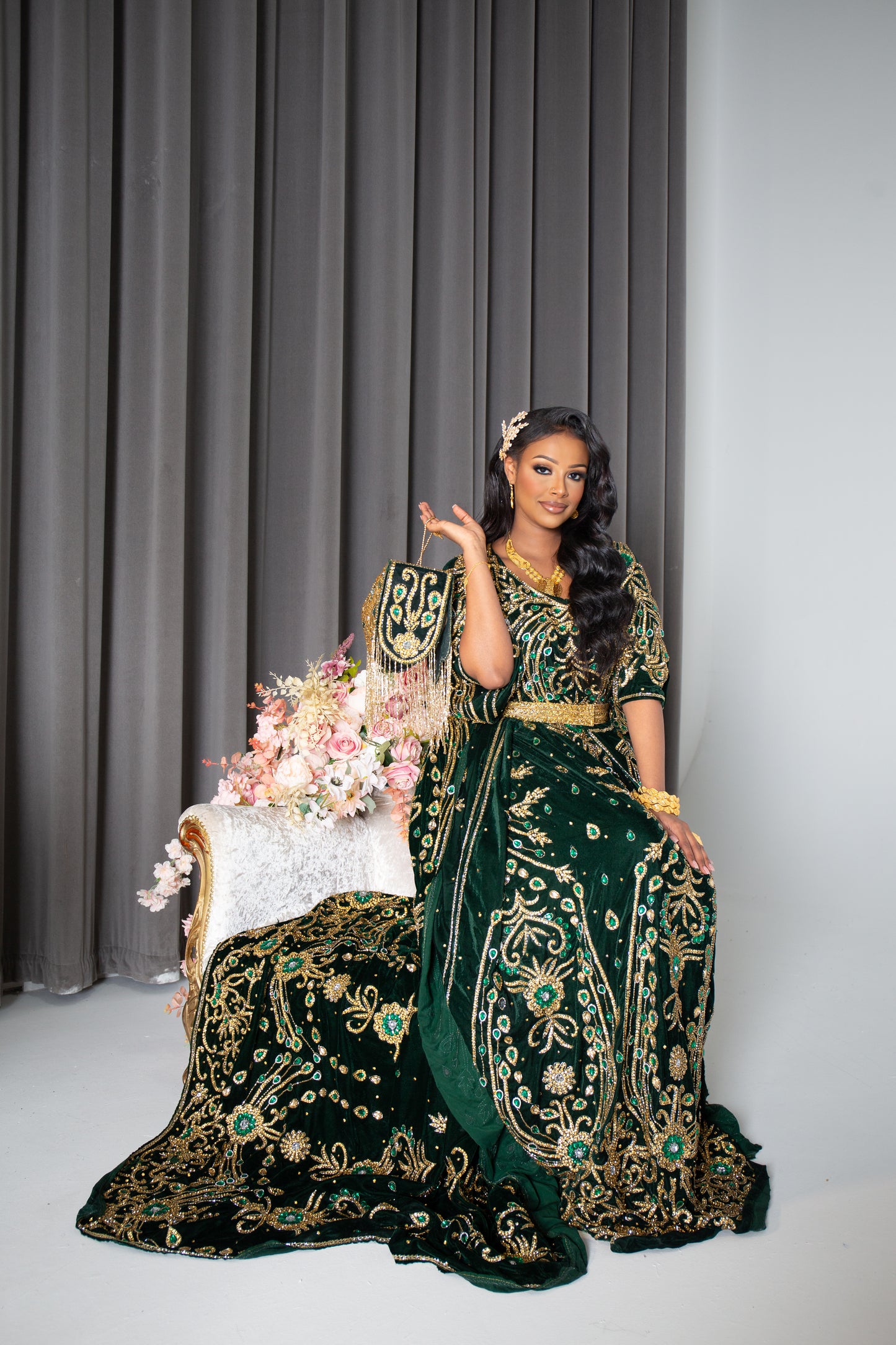 TOUCAN GREEN SOMALI BRIDAL DIRAC SET