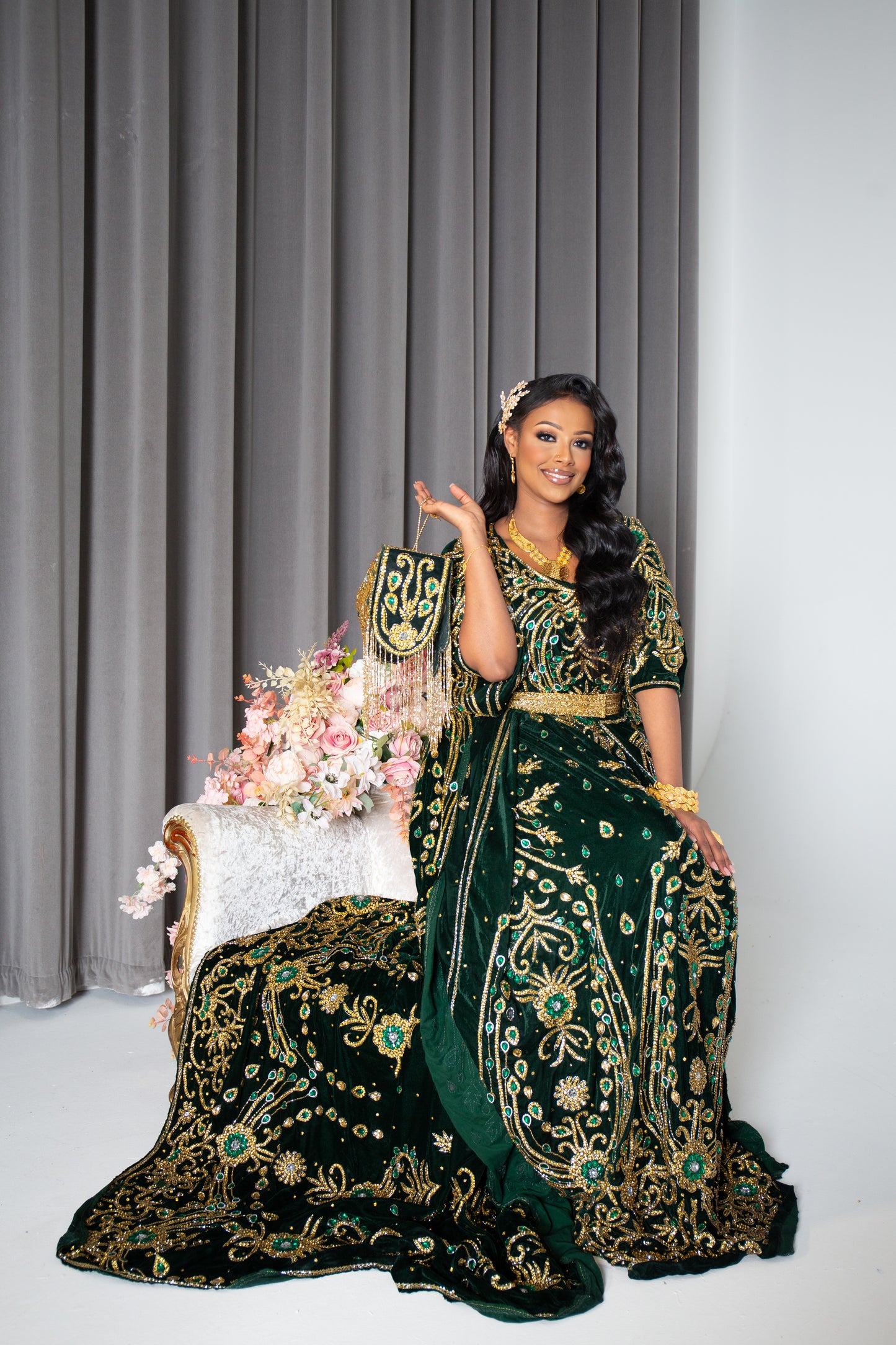 TOUCAN GREEN SOMALI BRIDAL DIRAC SET