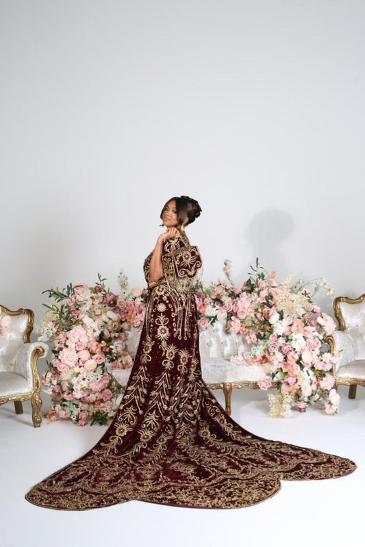 TOUCAN MAROON SOMALI BRIDAL DIRAC SET