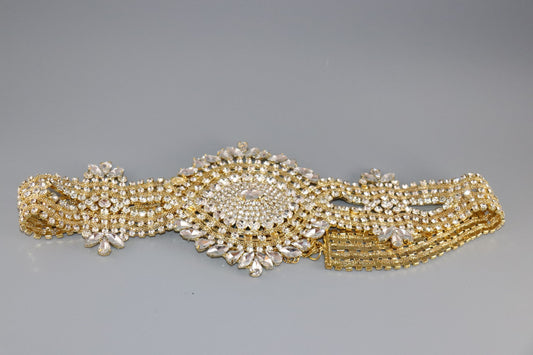 Dazzling Bridal Belt Gold Crystal with chain