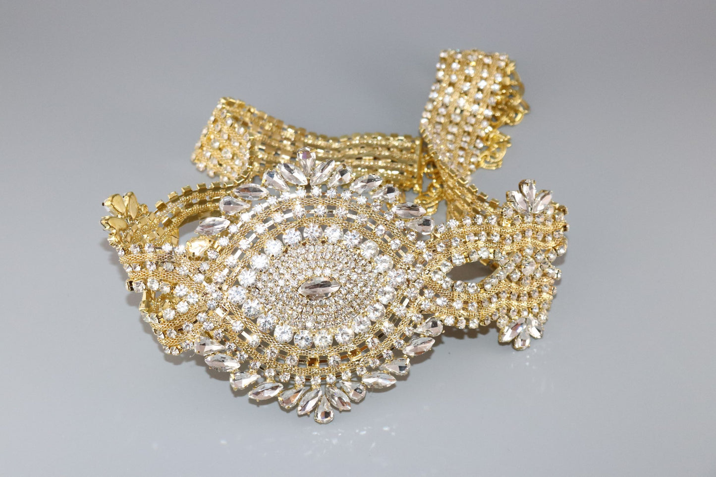 Dazzling Bridal Belt Gold Crystal with chain