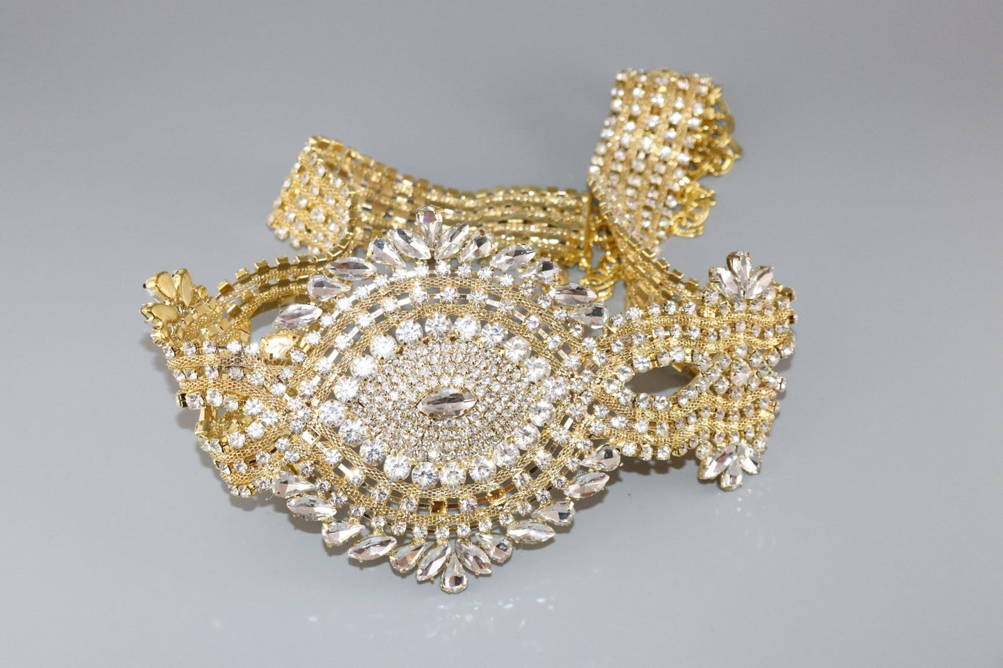 Round Bridal Belt Gold Crystal with chain